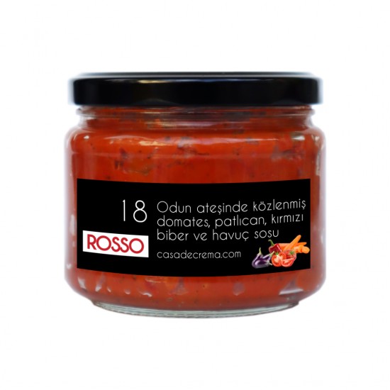 Rosso Original - Odun Ateşinde Közlenmiş Kırmızı Biber, Patlıcan, Domates ve Havuç Sosu - 300 gr